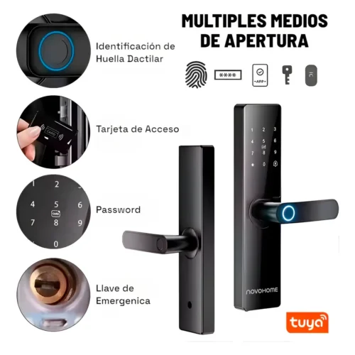 Cerradura Electronica Inteligente Novohome Nh-sl25 Digital Smart Lock Con Huella Wifi App Tarjeta Contraseña