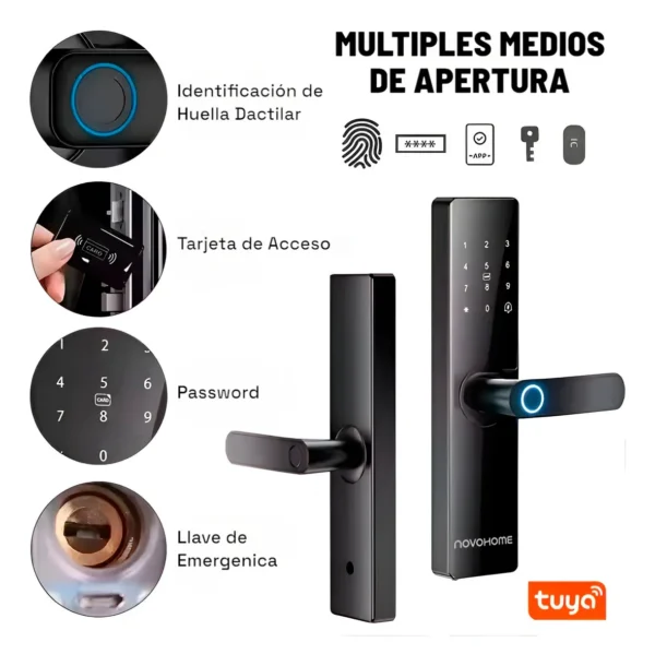 D_NQ_NP_2X_661411-MLA86723880156_072025-F Cerradura Electronica Inteligente Novohome Nh-sl25 Digital Smart Lock Con Huella Wifi App Tarjeta Contraseña